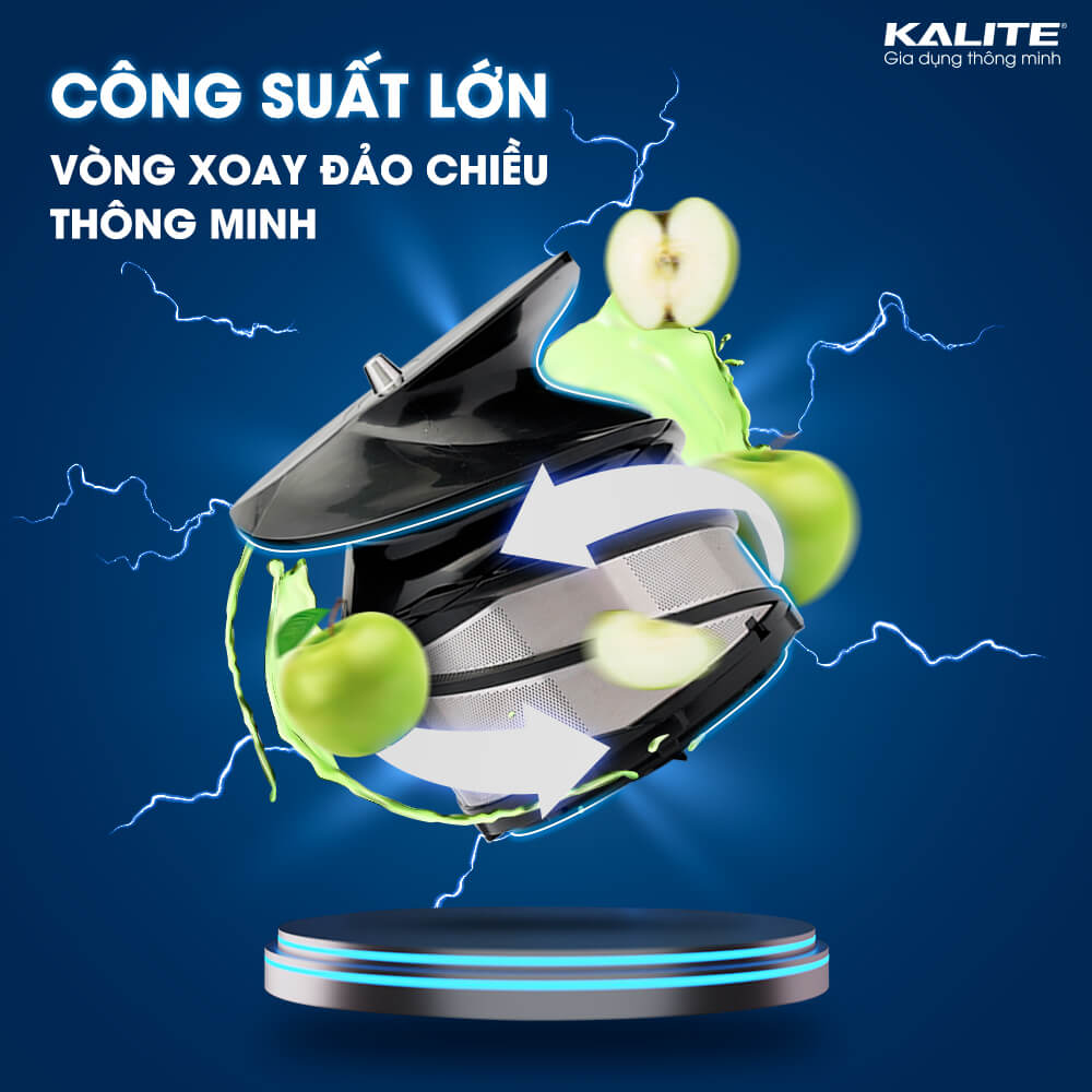 Máy ép chậm mini Kalite KSJ4411 máy ép trái cây rau củ quả kiệt bã công suất 200W - Hàng chính hãng