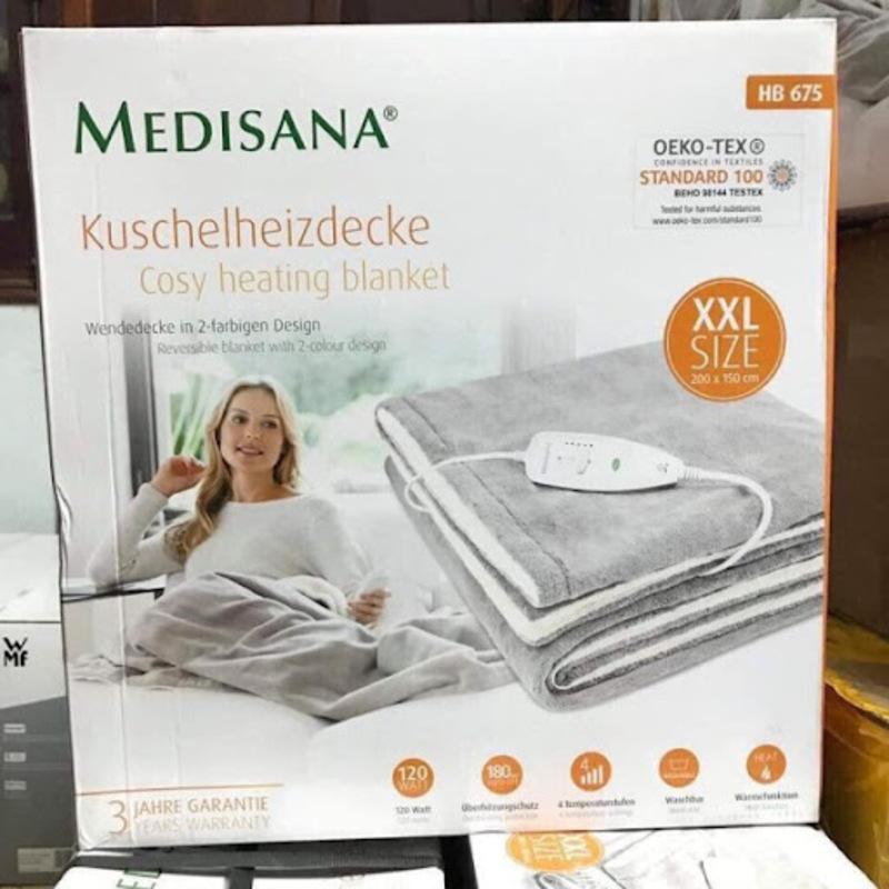 Chăn Điện Sưởi Ấm Medisana HB675, KT 200x150cm, 150W, Chuẩn Châu Âu, Chống Quá Nhiệt, Nhập Đức - HDW