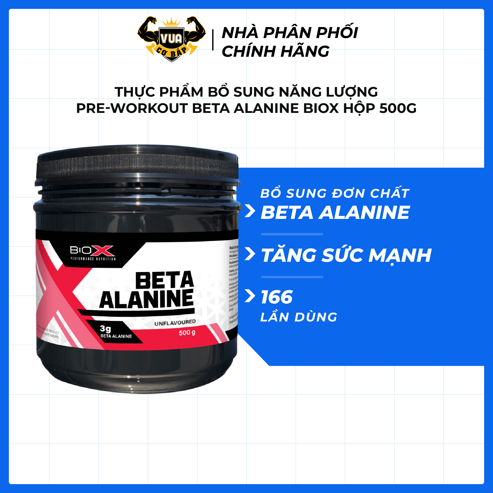 Thực Phẩm Bổ Sung Năng Lượng Pre-Workout Beta Alanine BioX Hộp 500g