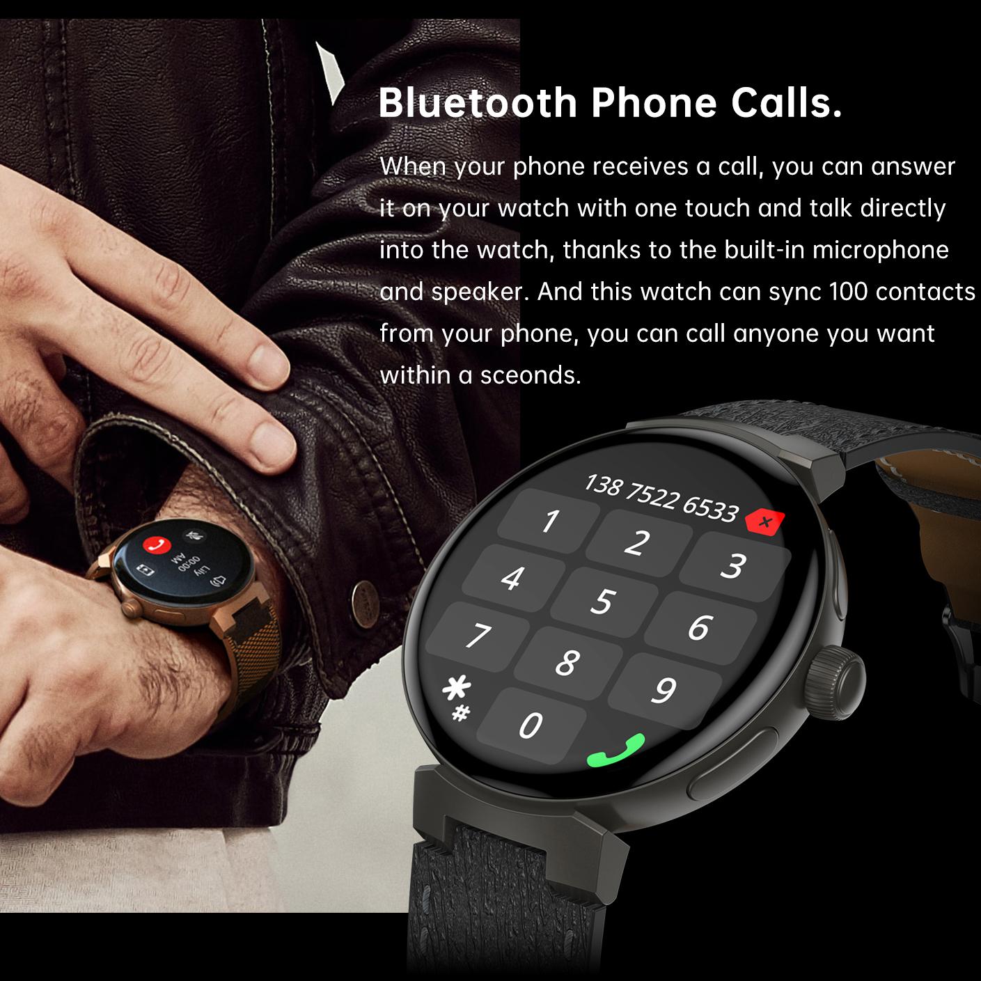 Theo dõi nhịp tim Smartwatch sạc không dây màn hình HD 1,45 inch cho phụ nữ thể thao và thể dục nam Smartwatch