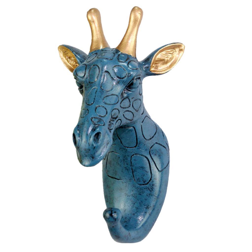 3Pcs Resin Animal Giraffe Head Hook Bags Purse Towels Coat Key Wall Hanger