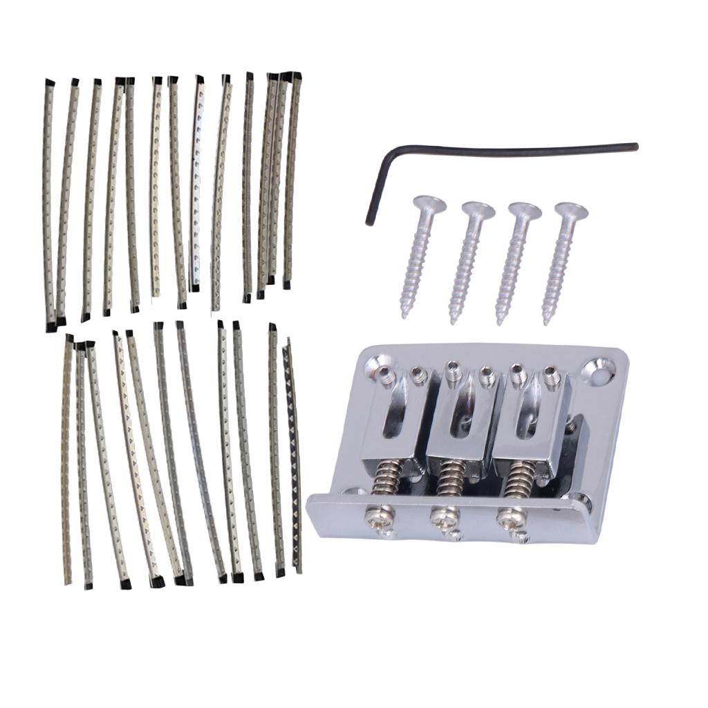 24 Miếng Đàn Guitar Điện Phím Đàn Dây Fretwire Bộ 2.2mm với Cầu Các Bộ Phận Thay Thế
