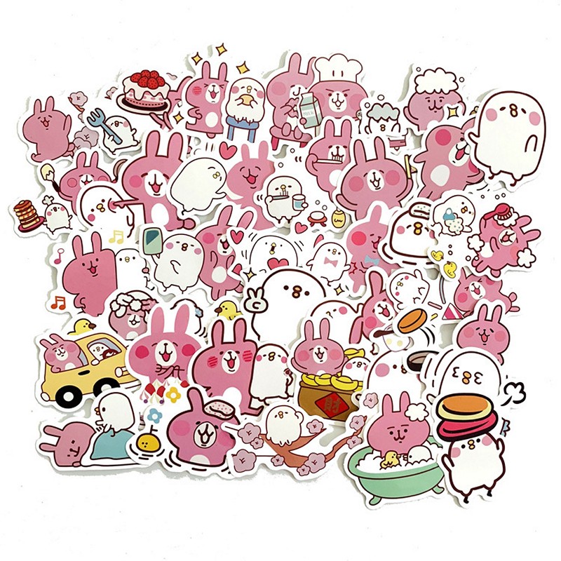 Bộ 35 miếng Sticker hình dán Pink Bunny