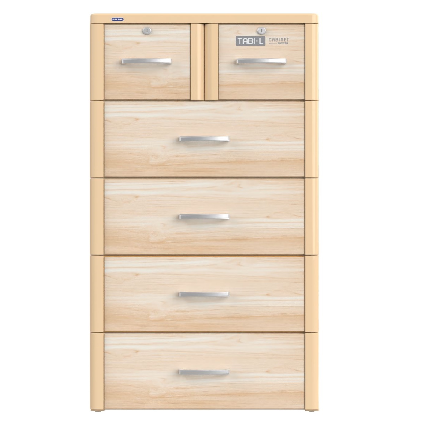 Tủ Nhựa Tabi - L Cao Cấp Size Lớn Mặt Ốp Mica Chính Hãng Nhựa Duy Tân - Vàng Kem - 5 Tầng
