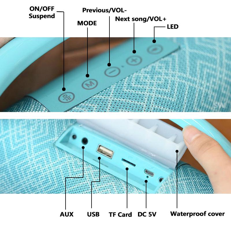 Loa Bluetooth không dây di động Cột ngoài trời 3D Điện thoại âm thanh nổi Loa siêu trầm Trung tâm âm nhạc Loa siêu trầm cho máy tính có TF FM AUX Màu sắc: Đen
