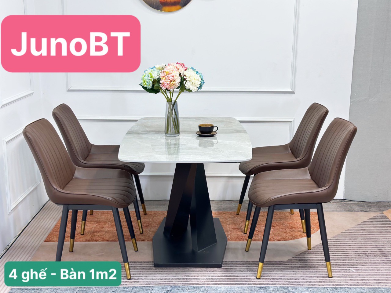 Bộ Bàn Ăn Mặt Đá Cao Cấp 2023 Hàng Sẵn Kho Đủ Màu Lựa Chọn