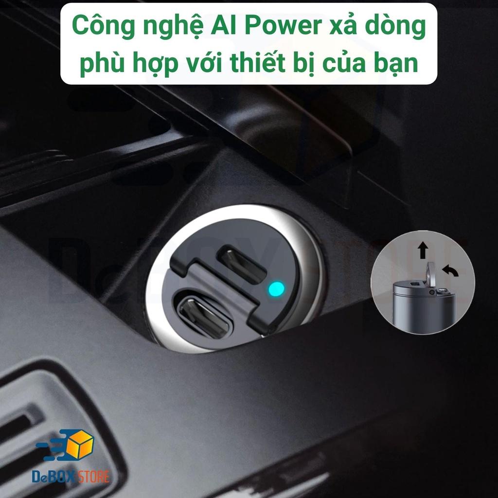 Tẩu Sạc ô tô AUKEY Siêu Nhanh CC-A4 2 Cổng C 30W, USC-C PD 3.0 20W /QC 3.0 , Hổ trợ PPS - Hàng Chính Hãng