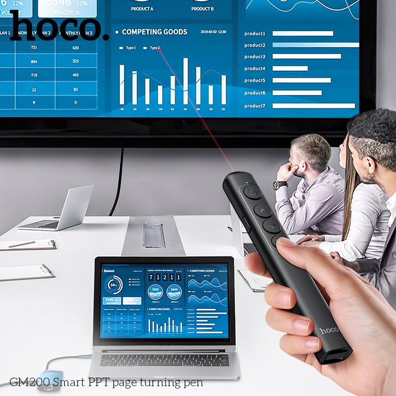 Bút trình chiếu lazer đỏ Hoco GM200 sử dụng pin AAA / GM201 sạc  type-C dùng cho thuyết trình_ Hàng chính hãng