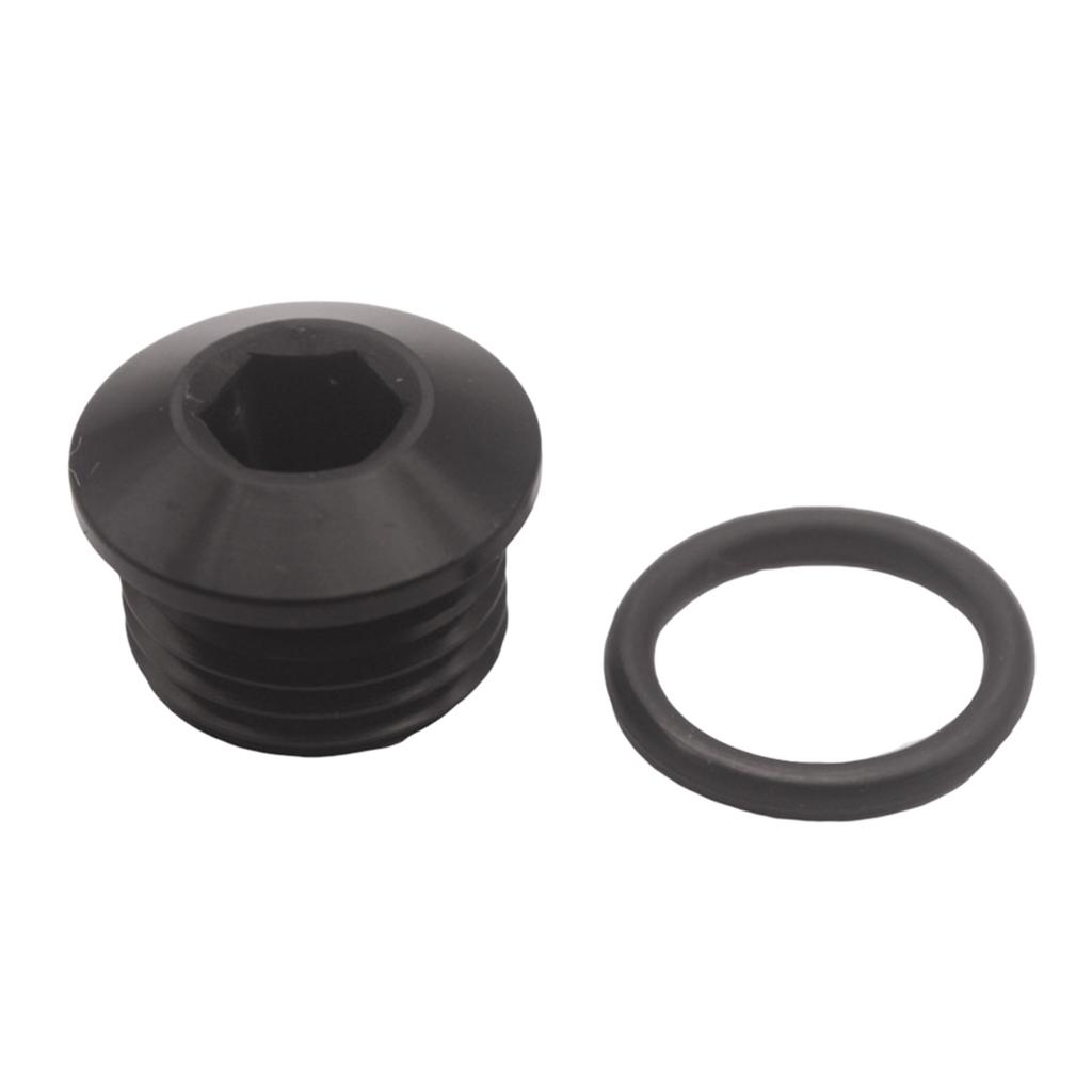 Universal 8 AN 8-AN 1/2" ORB Hex Socket Plug + O- Black (Alloy Aluminum)