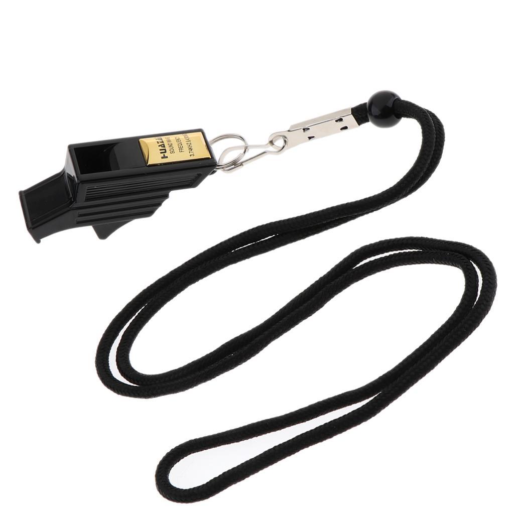 2Set Sports Referee Coaches Whistle, Finger Grip Pealess Whistle with Lanyard - Great Survival Tool for Emergency Camping, Hiking, Boating, Lifeguard
