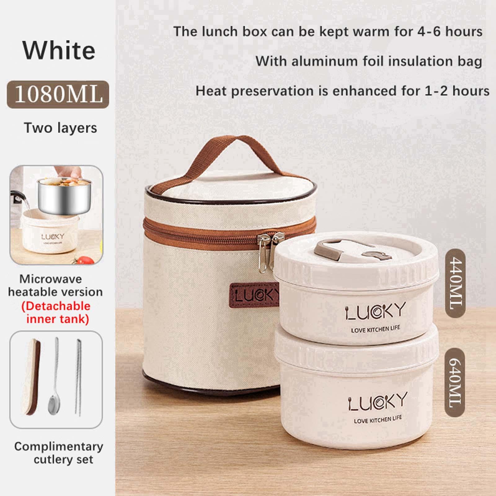 Portable Lunch Box Cutlery Set with Flatware Leakproof for Picnic Adult Kids