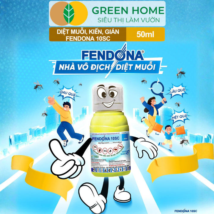 Thuốc Diệt Muỗi GreenHome, Fendona 10SC, Chai 50ml, Hiệu Quả, Không Mùi, Trừ Ruồi, Muỗi, Kiến, Gián