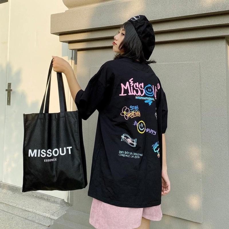 Áo thun missout logos mặt cười