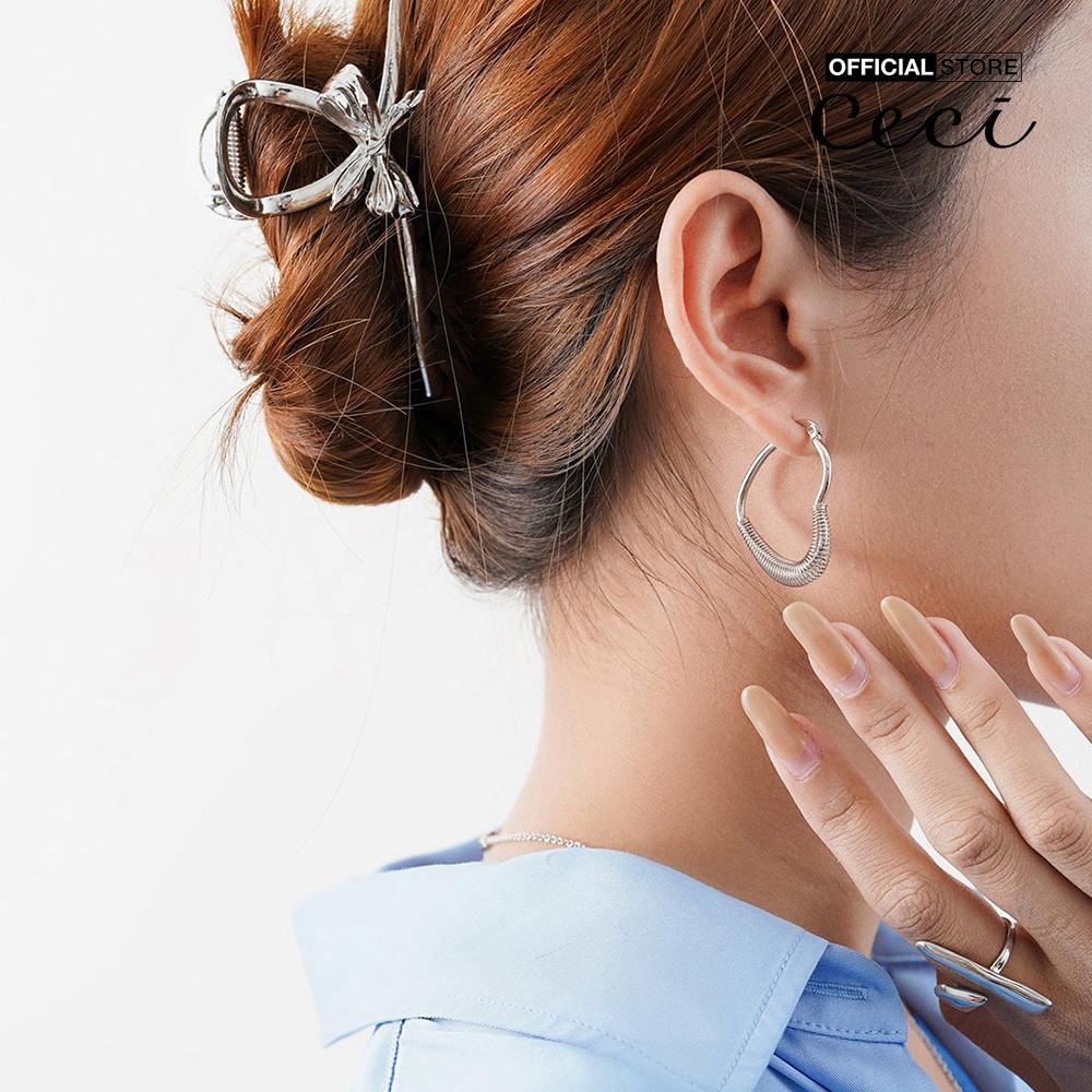 CECI - Khuyên tai nữ hình trái tim phối lò xo độc đáo CC1-01000049-03