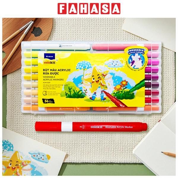 Hộp 36 Bút Màu Acrylic Rửa Được - Colokit ACM-C027