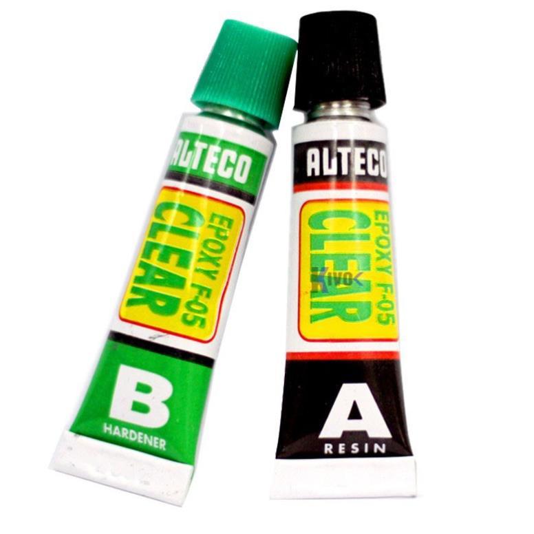 Keo AB Nhật 2 Thành Phần ALTECO F05 CLEAR EPOXY Siêu Cứng Dán Nắp Đáy, Kính Đồng Hồ