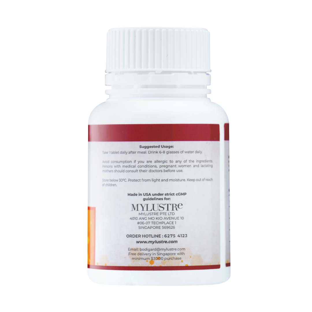Viên uống tổng hợp bổ sung Vitamin C, D3, Kẽm và Magie giúp chắc khỏe xương, giảm stress, bồi bổ sức khỏe và tăng sức đề kháng Bodigard Vit C, D3, Zn & Mg