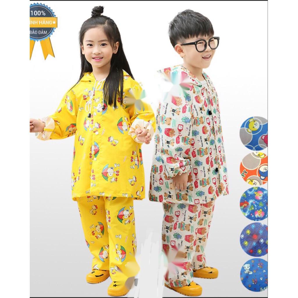 Áo mưa bộ trẻ em vải siêu nhẹ chống thấm cực tốt (đủ size-siêu bền)