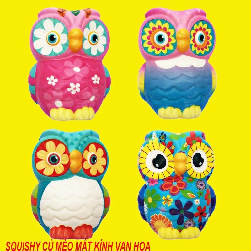 Squishy Lớn JUMBO Hình CHIM CÚ MÈO HOA MẮT Đồ Chơi Xốp Giảm Stress Hình mềm mịn dễ Thương đàn hồi Cho Bé