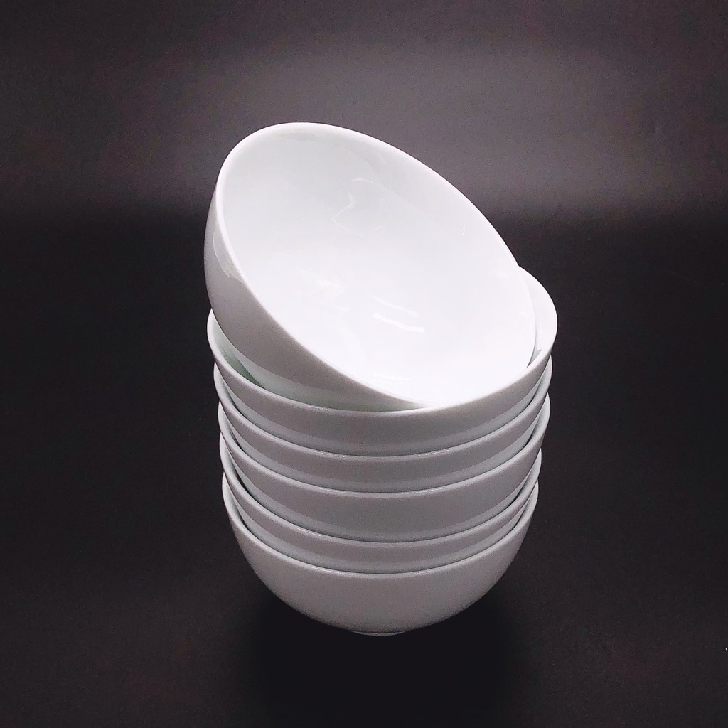 Bộ 10 Chén Sứ Trắng Trơn - Tráng Men Cao Cấp - Chén Sứ, Chén Cơm, Bát Ăn Cơm