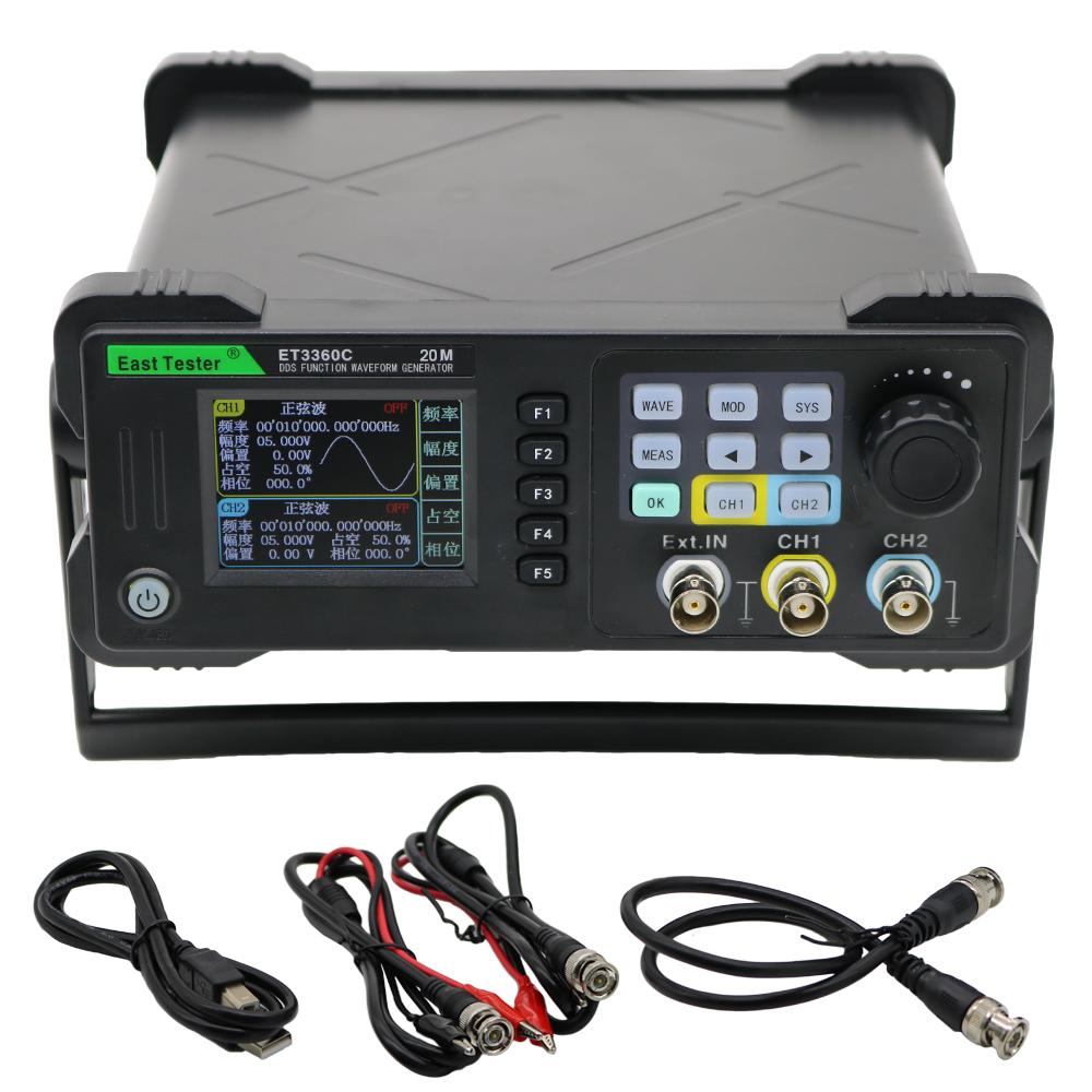 2.4Inch TFT LCD Display Dual Channel Function Arbitrary Waveform Generator 200MSa/S Sampling Rate 13 Bit Vertical Resolution 8k Storage Depth Signal Source Frequency Meter
