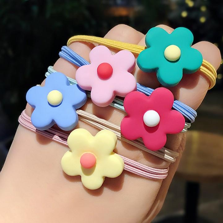 Set 5 Chun buộc tóc cá tính nhiều màu, dây thun buộc tóc nữ Hàn Quốc đẹp kute CT1