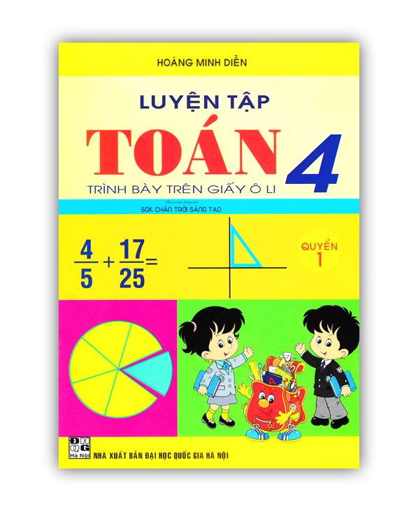 Sách - Combo Luyện Tập Toán 4 Quyển 1 + 2 Trình Bày Trên Giấy Ô Li