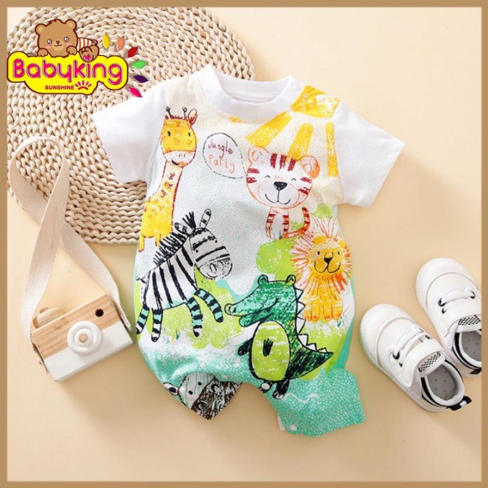 BodySuit,áo liền quần dễ thương ngắn tay kiểu hình thú cho bé ,cotton 100%,thương hiệu Aiueo Nhật Bản.