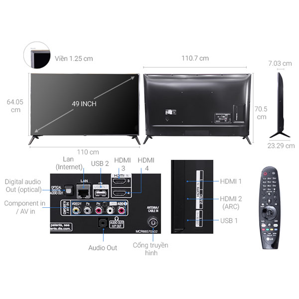 Smart Tivi LG 4K 49 inch 49UJ652T - Hàng Chính Hãng