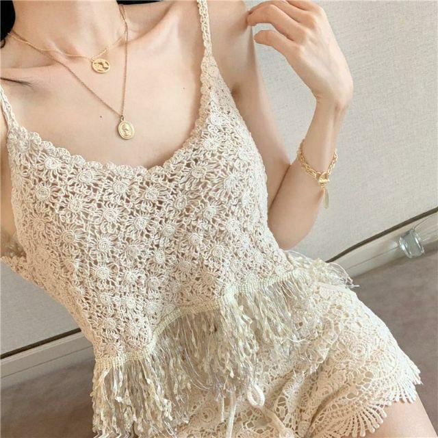 Áo 2 dây ren tua rua xinh xắn