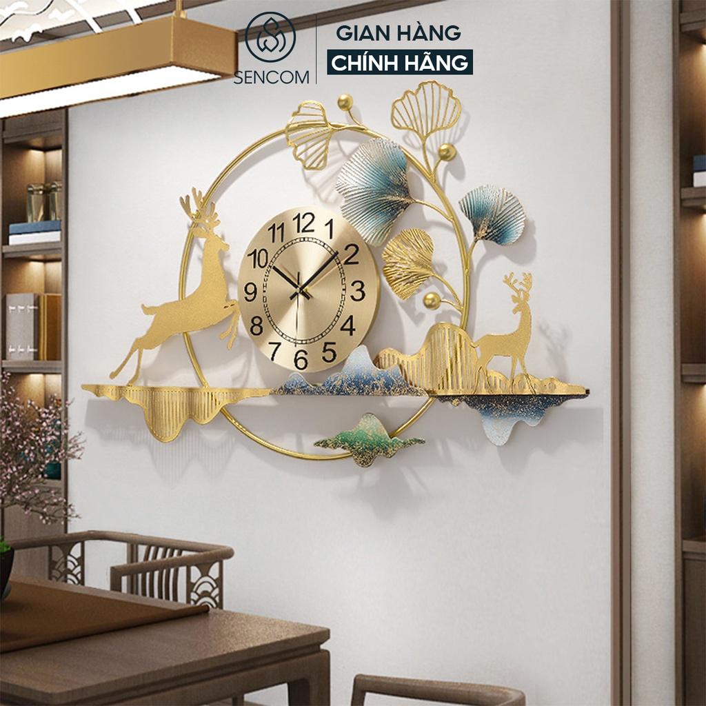 Đồng hồ treo tường nghệ thuật SENCOM thiết kế phong cách Bắc Âu decor trang trí nhà cửa mã 2153- Hàng chính hãng