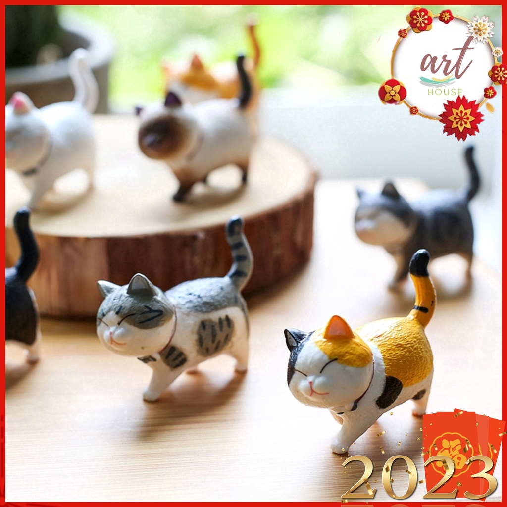 Mô Hình Trang Trí Tượng Mèo Mew Mew Cute Decor Xe Ôtô - Art House