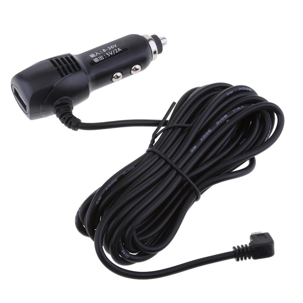 Universal 5V 2A Car Charger Adapter with Mini USB Right Cable for GPS DVR