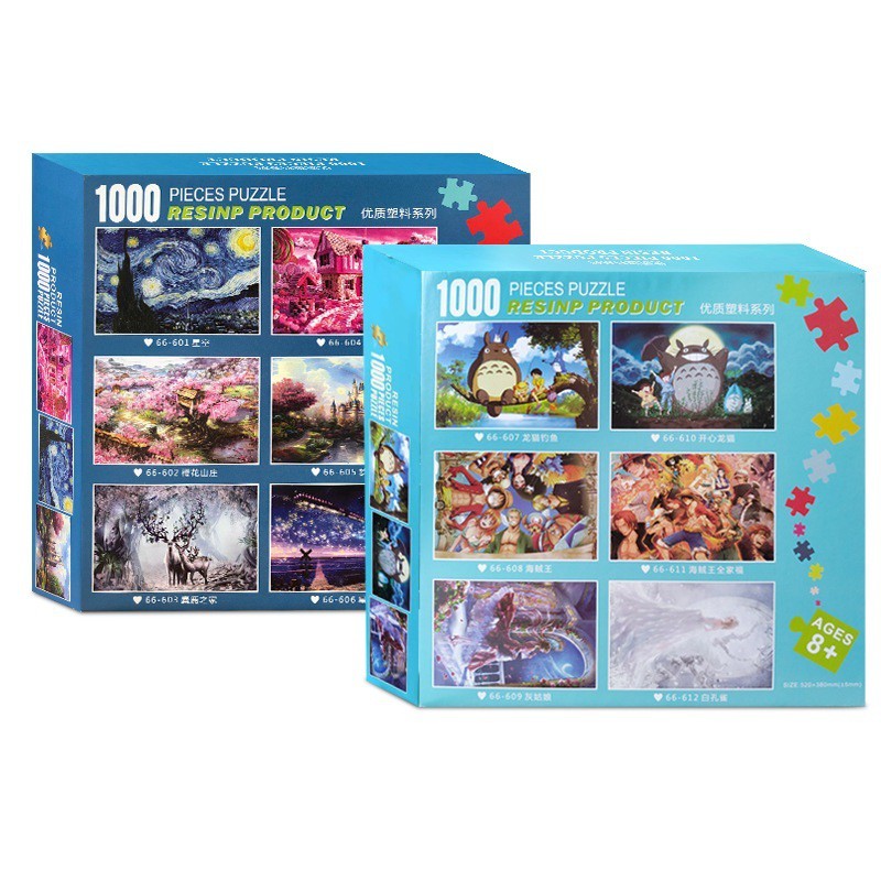 Tranh Ghép Hình 1000 Mảnh Nhựa Siêu Đẹp Kích Thước 52x38cm/Starry Night Van Gogh/Tranh 1000 Mảnh Van Gogh/Puzzle 1000 Mảnh Nhựa/Jigsaw Puzzle 1000 Pieces/Tranh 1000 Mảnh Phong Cảnh/Tranh Xếp Hình 1000 Mảnh Cho Bé