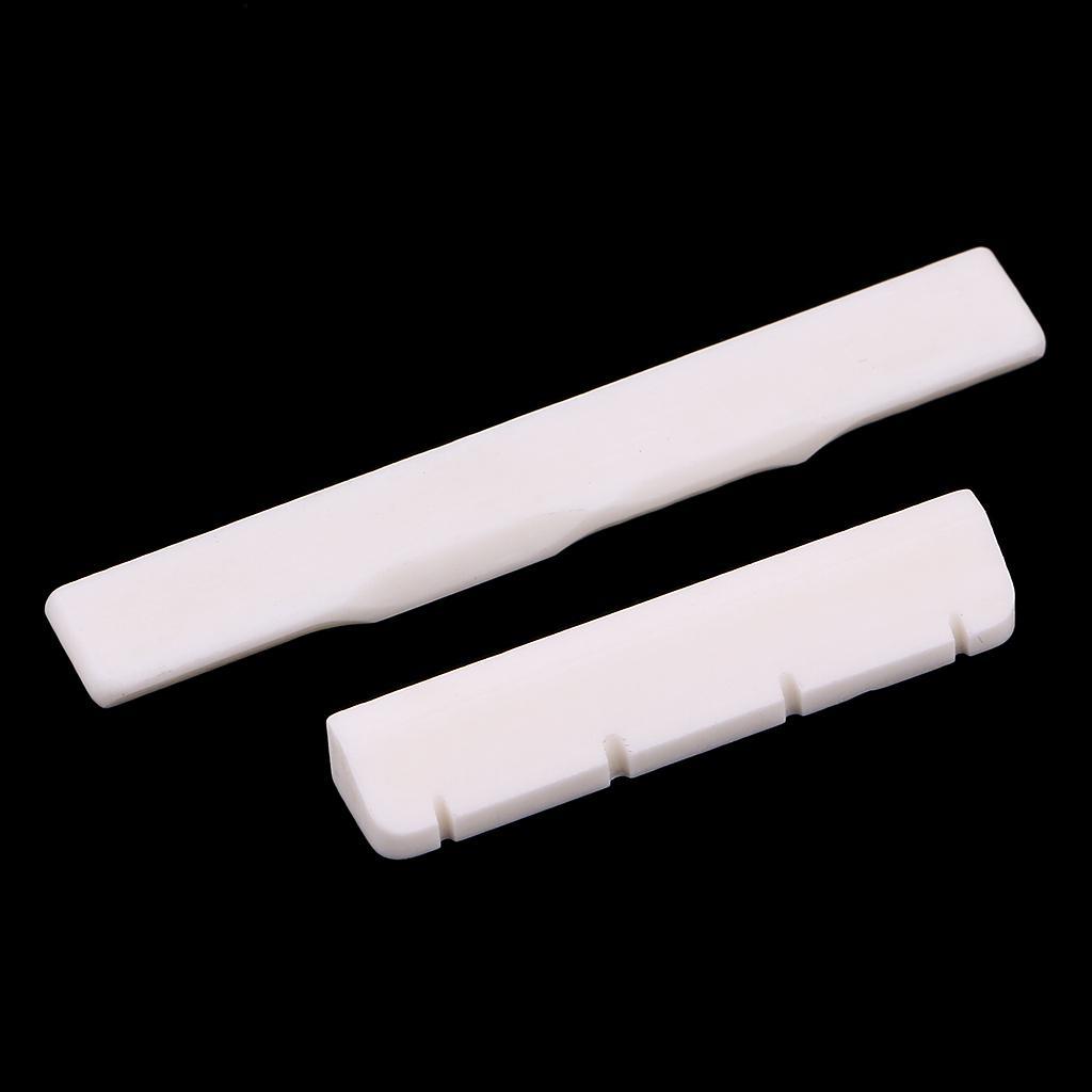 Instrument Guitar Bridge Parts Saddle Nut Set Slotted for Ukulele Accessory