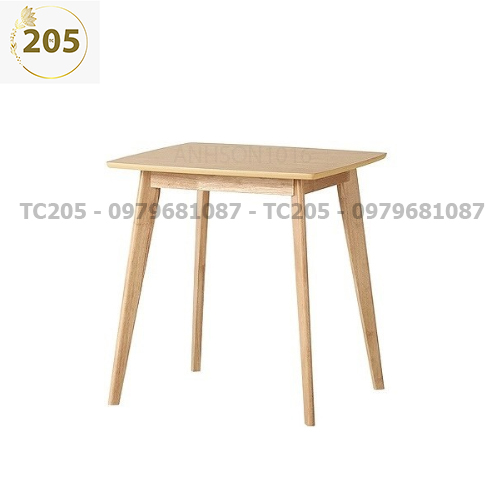 Bàn ăn vuông gỗ cao su 60x60x75 cm - TABLE WOOD NATURAL