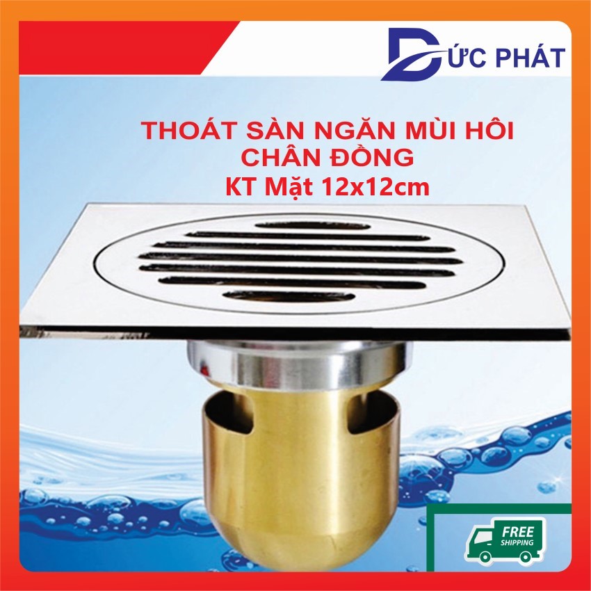 Thoát sàn ngăn mùi hôi và côn trùng kích thước 12x12 cm, hố ga lắp được nhiều đường ống rất linh hoạt dễ dùng.