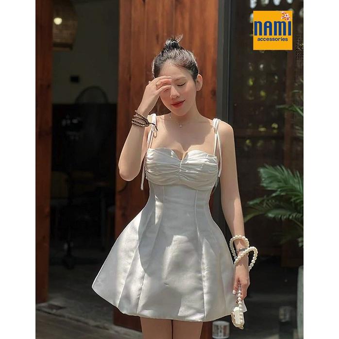 Đầm xoè hai dây xếp ly ngực lên dáng xinh xắn đáng yêu Nanami - ATNU055