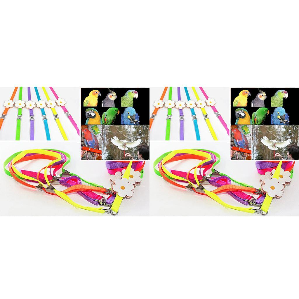 2 Pcs Light Soft Parrot Harness Birds Adjustable Leash Best Care to Pet