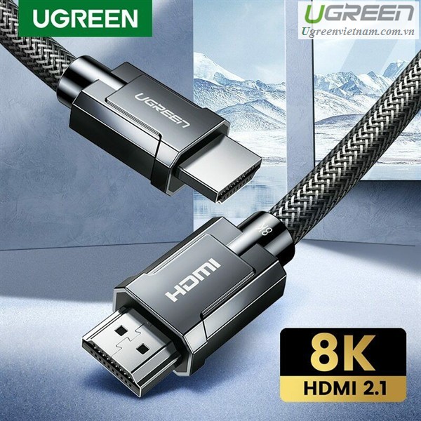 Cáp HDMI 2.1 Chuẩn 8K@60MHz Cao cấp Ugreen 70319 70320 70321 80602 Dài 1m 1,5m 2m 3m - Hàng Chính Hãng