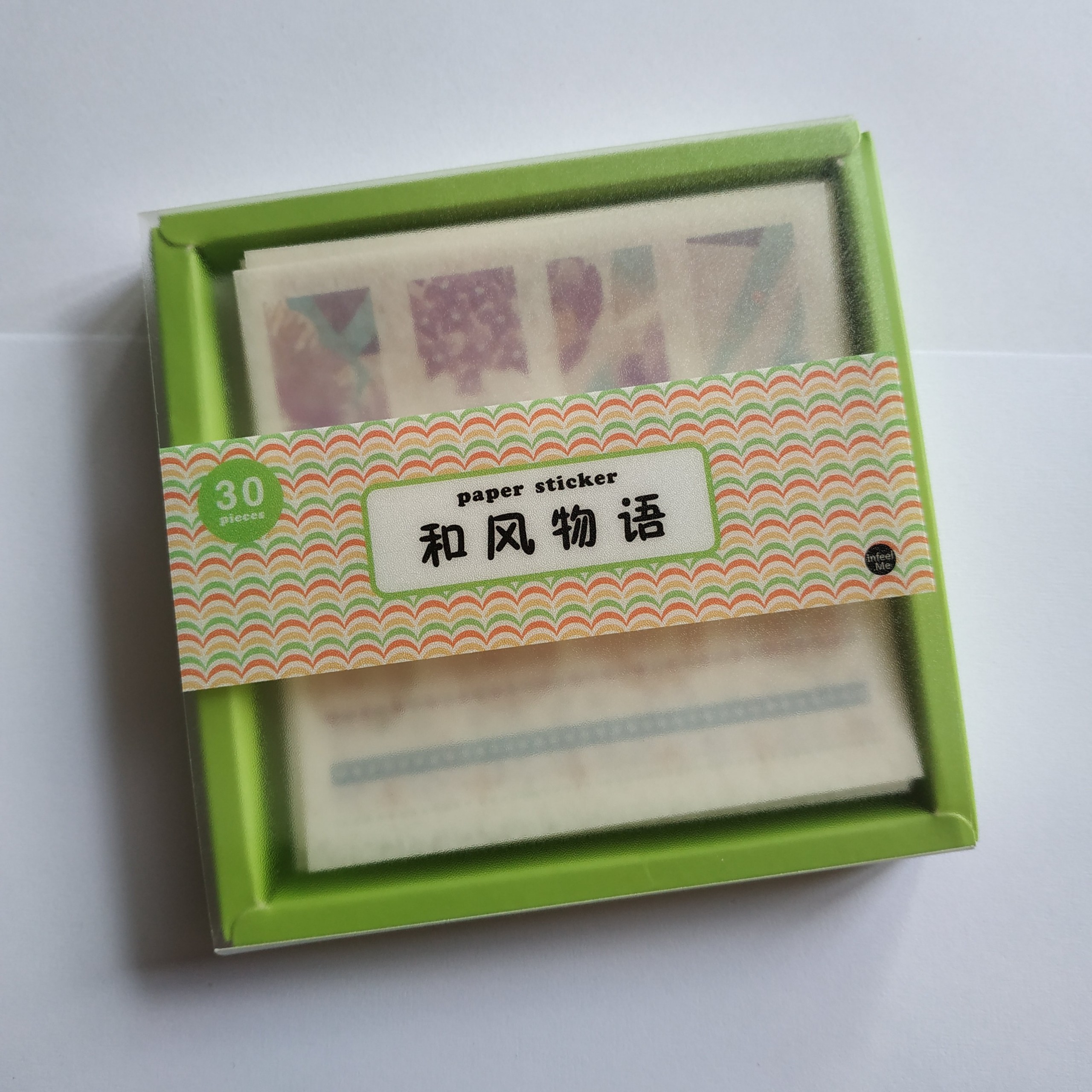 Hộp sticker giấy washi 30 tấm hoạ tiết Nhật