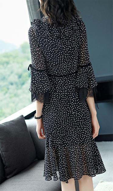 Đầm Bi Phối Ren Cá Tính DH030 - Đen - M