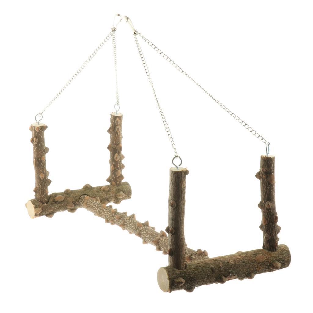 Bird Cage Parrot Large Wooden Swing Stand Parrot Bird Perch Stand