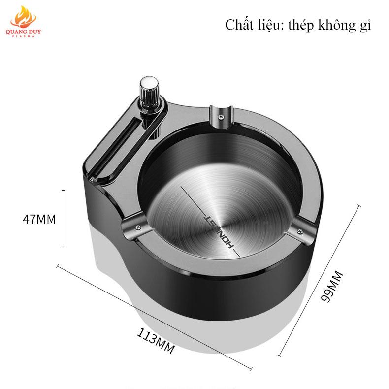 Gạt tàn thuốc la kiêm bật lửa diêm xăng vĩnh cữu honest