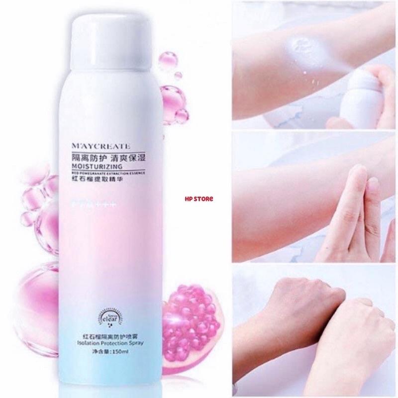Chai MAYCREATE Xịt Chống Nắng, Trắng Da, Dưỡng Ẩm, Chất Xịn 150ml