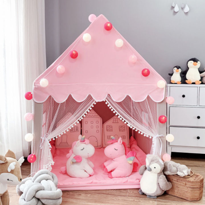 LỀU CÔNG CHÚA HOÀNG TỬ HÌNH NGÔI NHÀ SIZE LỚN 120x90x135cm Hàng Chính Hãng
