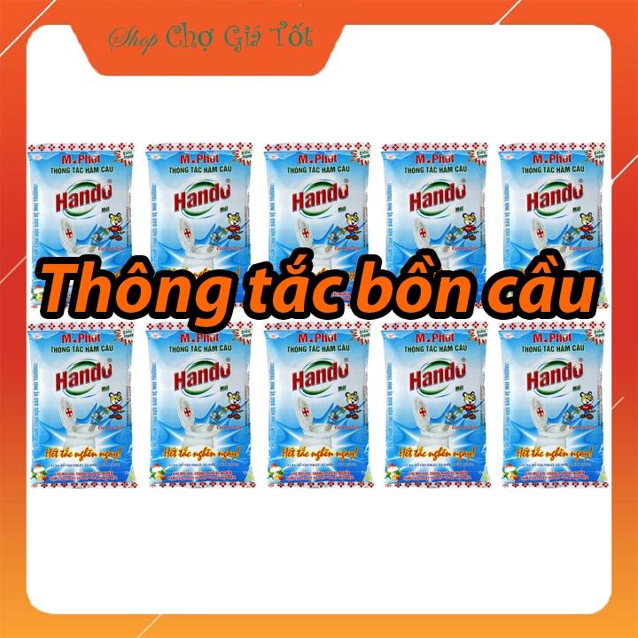 Bộ 10 gói bột thông tắc hầm cầu bể phốt Hando 300Gr