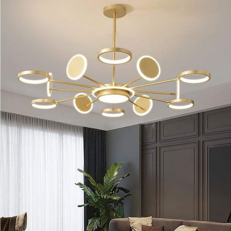 Đèn thả DELLER với 3 chế độ ánh sáng hiện đại trang trí nội thất sang trọng loại 12 bóng - kèm điều khiển từ xa - .