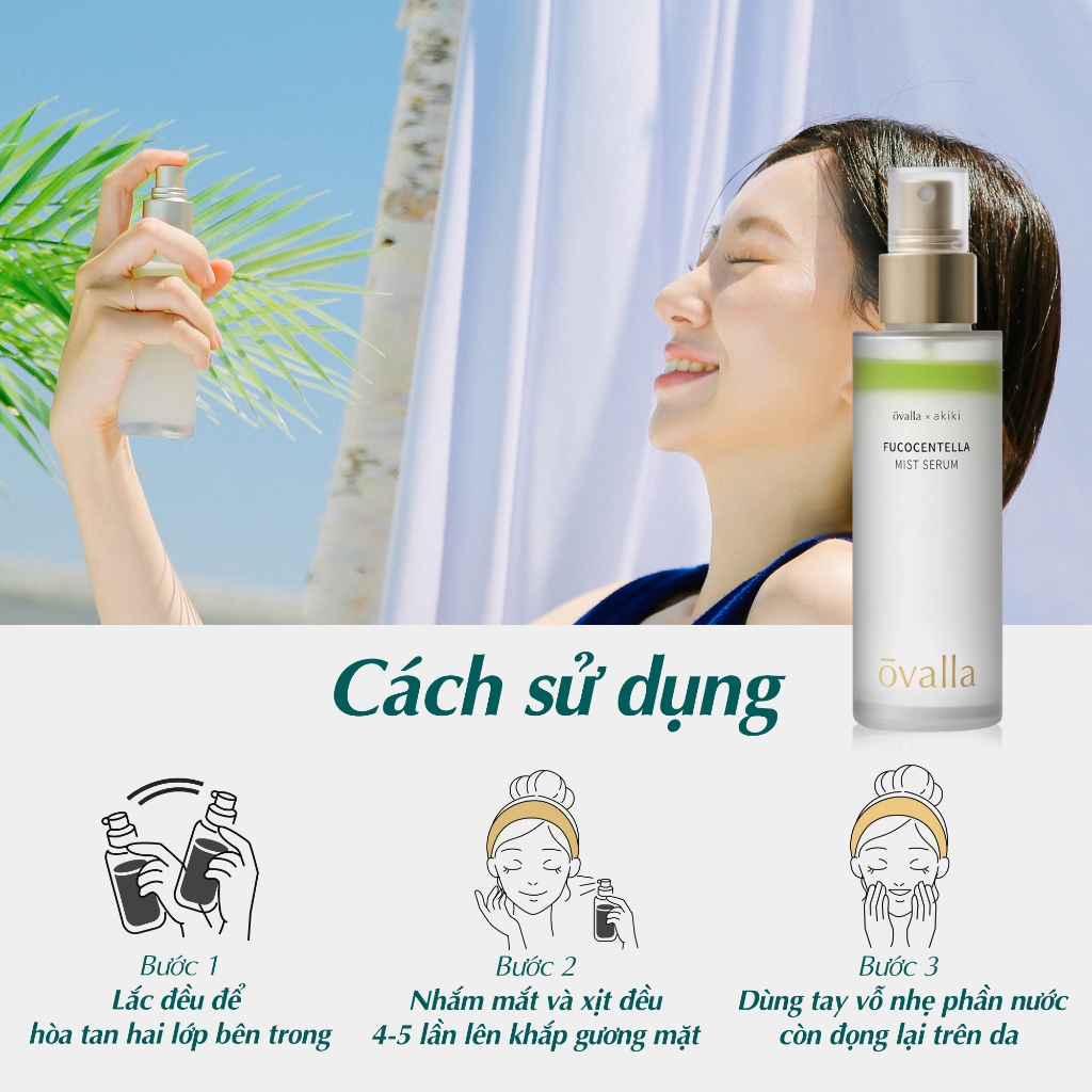 Xịt Khoáng Chứa Serum Dưỡng Ẩm OVALLA Giúp Dưỡng Ẩm. Phục Hồi Da, Làm Dịu Da Và Giảm Mụn (Chai 100ml)