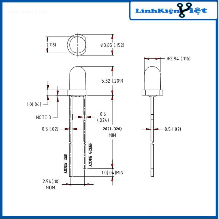 Bộ 10 đèn LED 3mm Siêu Sáng Đầy Đủ Các Màu